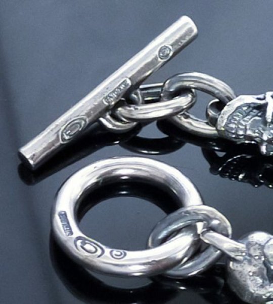 画像4: 1/8 Skull & Chain Links Bracelet (4)