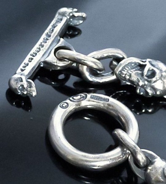 画像5: 1/8 Skull & Chain Links Bracelet (5)