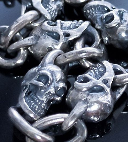 画像17: 1/8 Skull & Chain Links Bracelet (17)