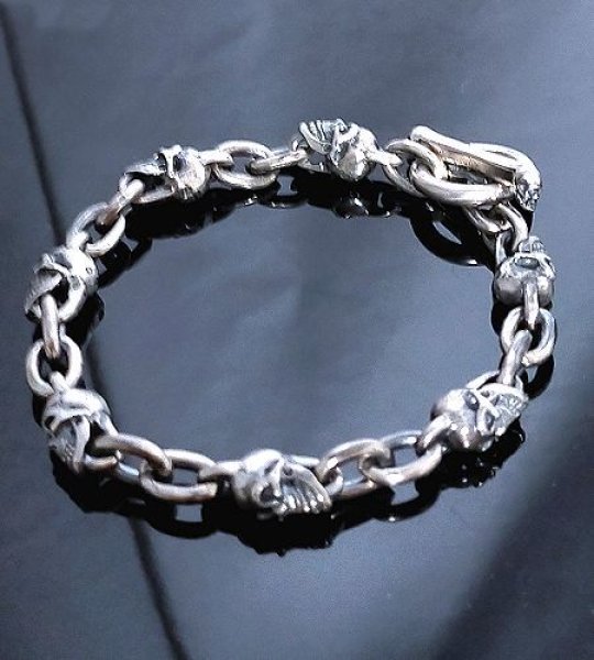画像8: 1/8 Skull & Chain Links Bracelet (8)