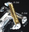 画像14: Double Skull Long Small Oval Links Pure Gold Wrap T-bar Bracelet (14)