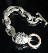 画像2: Lion With Chiseled  H.W.O & Anchor Links Bracelet (2)