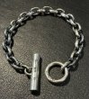 画像1: Half Ultimate T-bar With Half Small Oval Chain Links Bracelet (1)