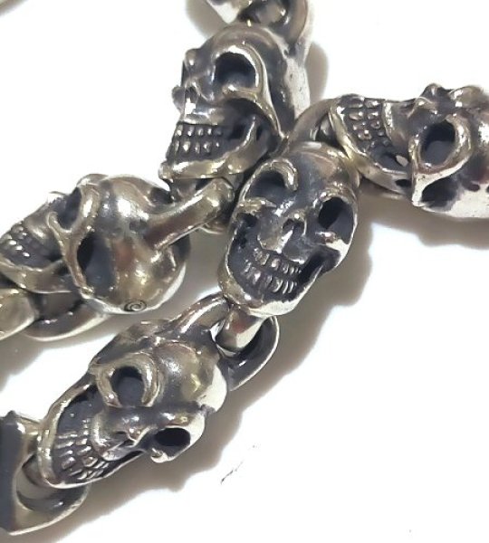 画像2: Quarter 2Bulldog With Quarter Skull Links Bracelet (2)