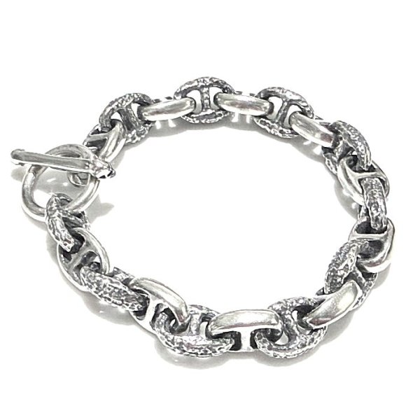 画像5: Quarter All Chiseled & Smooth Anchor Chain Links Bracelet (5)