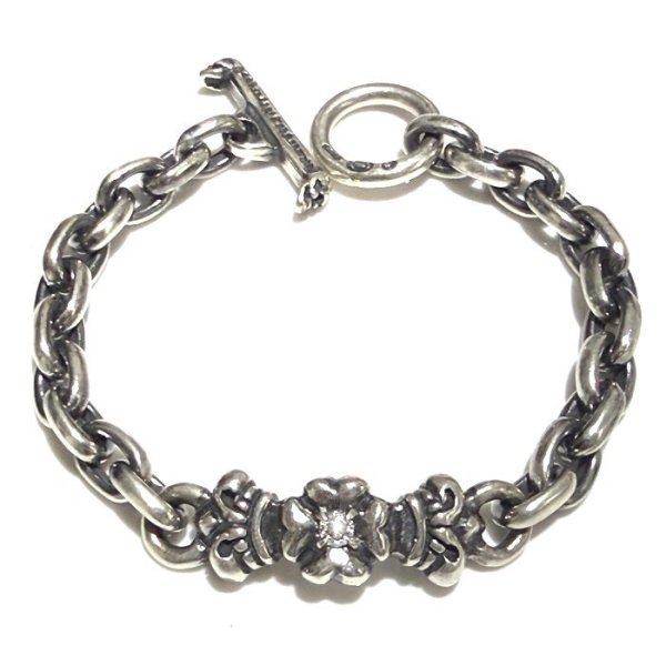 画像1: One Eighth 4Heart Crown With Diamond & Half Small Oval Chain Bracelet (1)