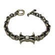 画像1: Diamond With Gothic Grooved Flare & 7Chain Bracelet (1)