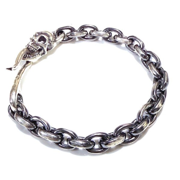 画像2: Skull Snake Tong Half Small Oval Bracelet (2)