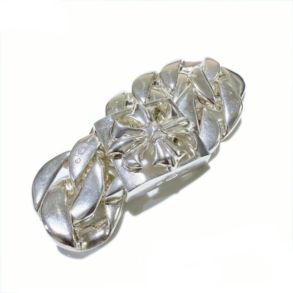 画像11: Gothic Cross Buckle With Cuban Chain Bracelet (Platinum Finish) (11)