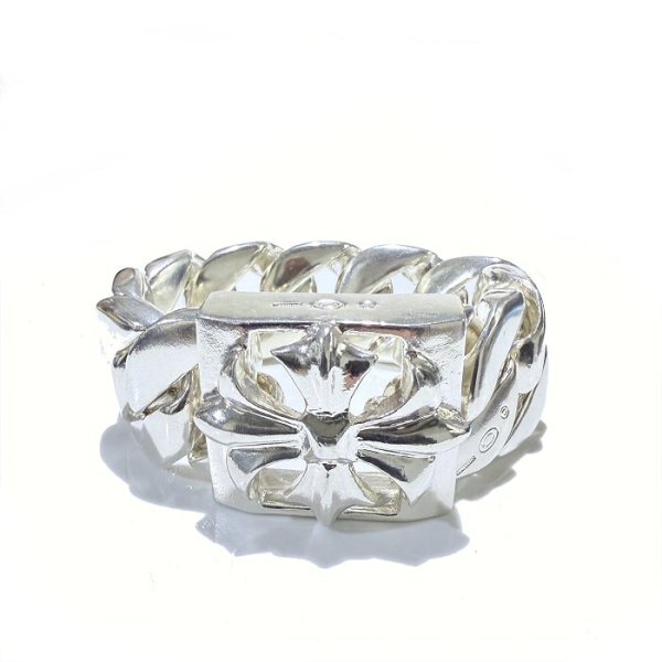 画像5: Gothic Cross Buckle With Cuban Chain Bracelet (Platinum Finish) (5)