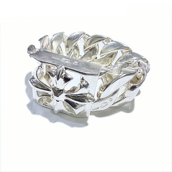 画像7: Gothic Cross Buckle With Cuban Chain Bracelet (Platinum Finish) (7)