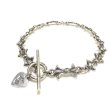 画像1: 1/32 Gothic Grooved Flare Links Bracelet With G&Crown Heart Chaem (1)