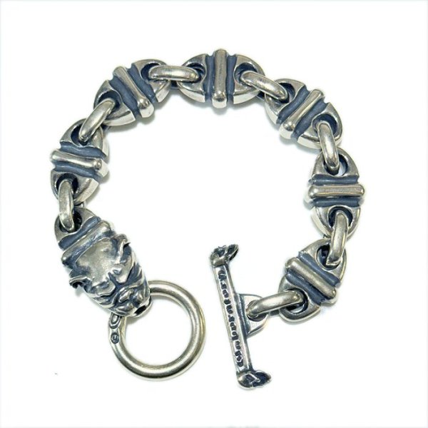 画像1: Boat Neck Old Bulldog With Boat Chain Links Bracelet  (1)