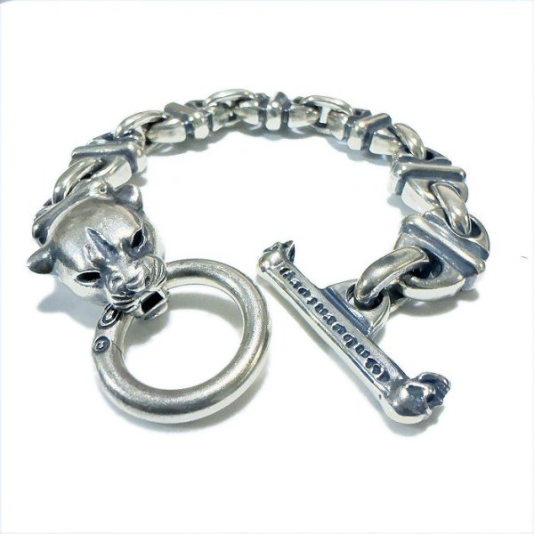 画像5: Boat Neck Long Neck Panther With Boat Chain Links Bracelet  (5)
