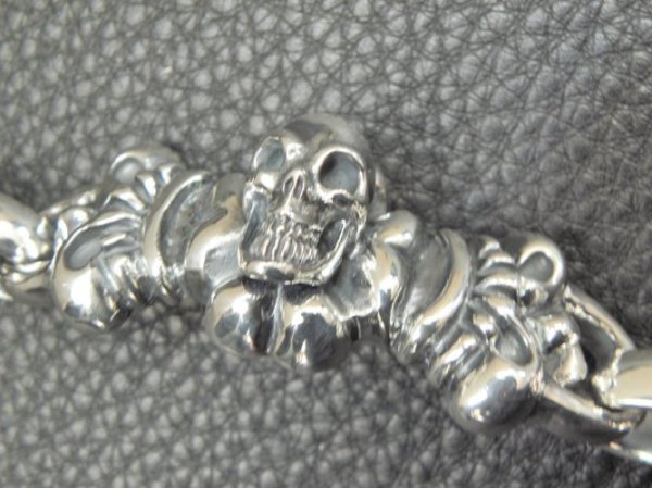 画像20: Skull On 4Heart ID With H.W.O & Anchor Links All Smooth Bracelet (20)