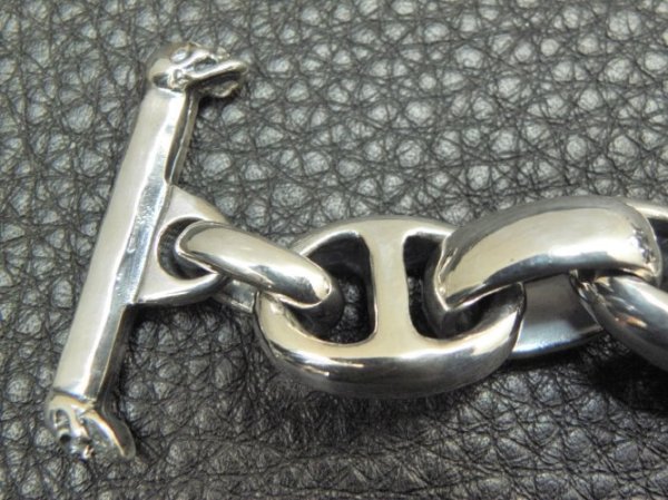 画像8: Skull On 4Heart ID With H.W.O & Anchor Links All Smooth Bracelet (8)