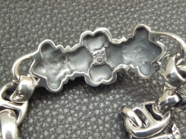 画像6: Skull On 4Heart ID With H.W.O & Anchor Links All Smooth Bracelet (6)
