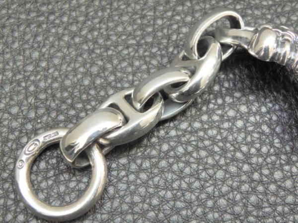 画像13: Skull On 4Heart ID With H.W.O & Anchor Links All Smooth Bracelet (13)