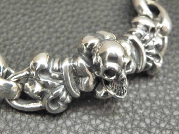 画像15: Skull On 4Heart ID With H.W.O & Anchor Links All Smooth Bracelet (15)