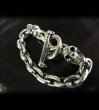 画像5: 2Skulls With Small Oval Chain Links Bracelet (5)