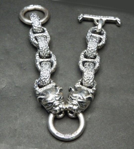 画像2: Bulldog With Chiseled H.W.O & Chiseled Anchor Links Bracelet (2)