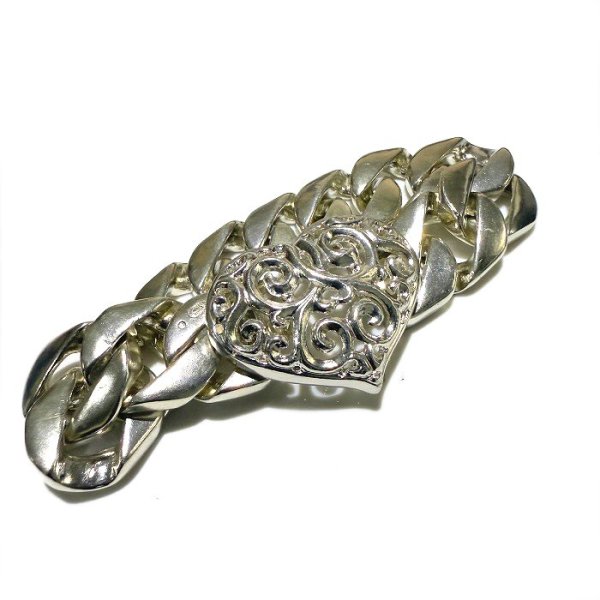 画像7: Small Heart With Cuban Chain Bracelet (7)