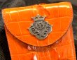 画像12: Crocodile W-Spine Tail Leather With Atelier Mark Pins Card Case (12)