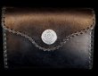 画像1: Saddle Leather Large Coin & Card Case With Lacing (Black) (1)