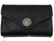 画像1: Buffalo Leather Coin & Card Case With Zipper (Black) (1)