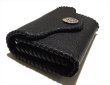 画像7: Buffalo Leather Coin & Card Case With Zipper (Black) (7)