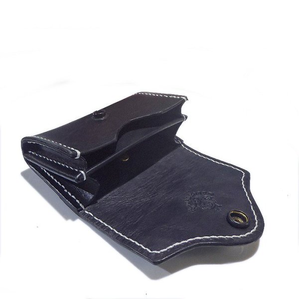 画像12: Elephant & Saddle Leather Coin Card Case (Black/Black) (12)