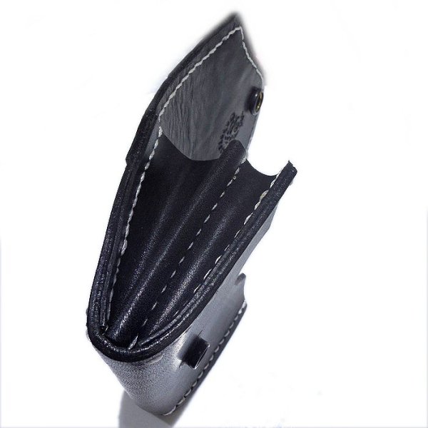 画像7: Elephant & Saddle Leather Coin Card Case (Black/Black) (7)