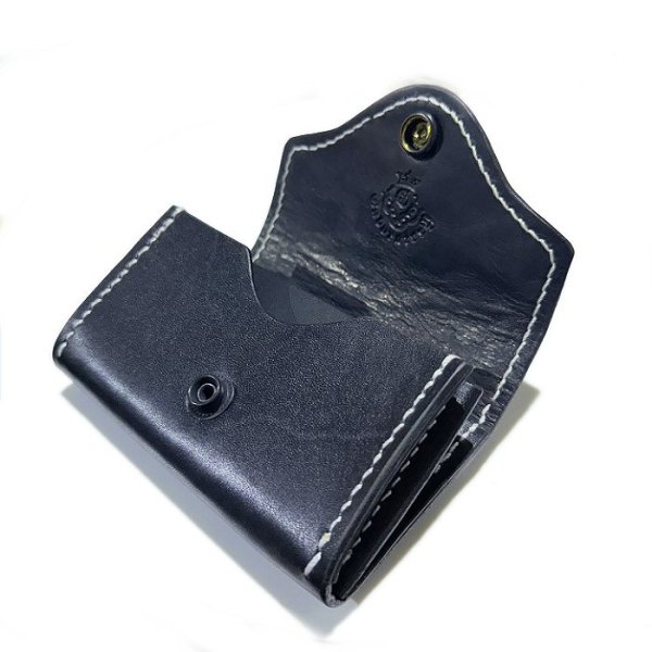 画像6: Elephant & Saddle Leather Coin Card Case (Black/Black) (6)