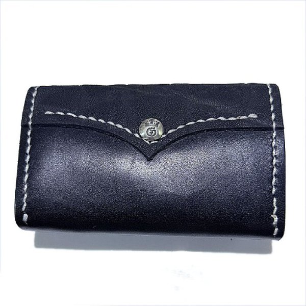 画像2: Elephant & Saddle Leather Coin Card Case (Black/Black) (2)