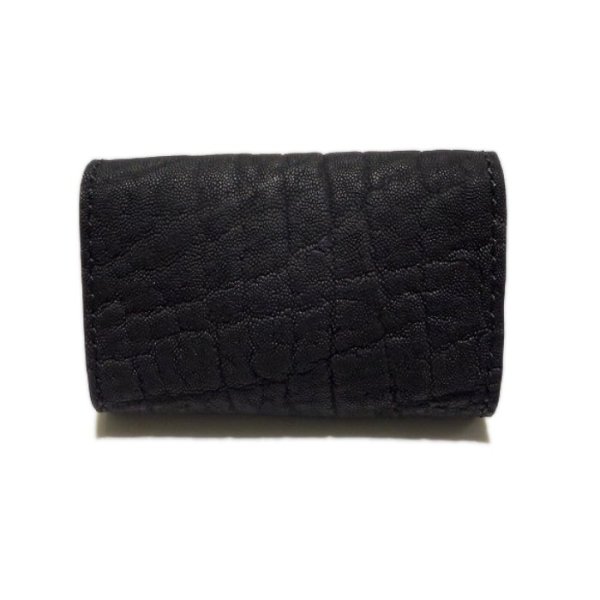 画像2: Elephant Leather Coin Card Case (Skull Button,Elephant Liner) (2)