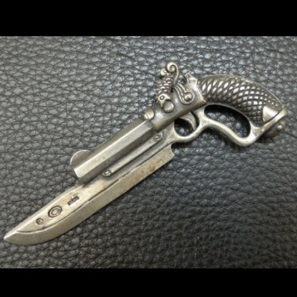 画像2: Double Barrel 50 Caliber Pistol Knife Pendant (2)