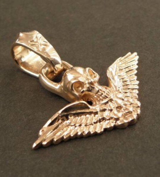 Gaborartory 10k Quarter Wing Skull Pendant