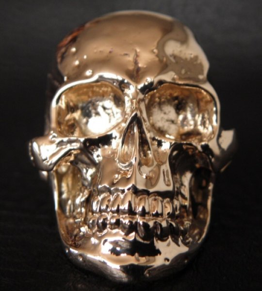 画像2: 10k Gold Large Skull Ring With Jaw (2)