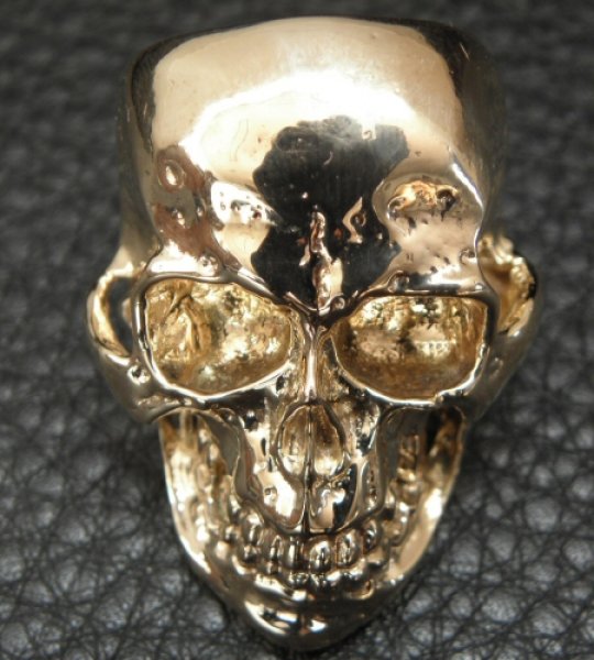 画像8: 10k Gold Large Skull Ring With Jaw (8)