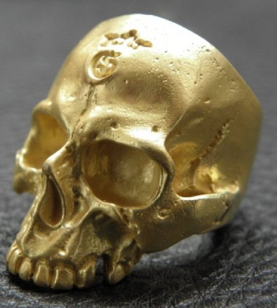 画像7: 10k Gold Large Skull Without Jaw Ring (Mat Color  Finish) (7)