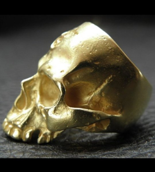 画像16: 10k Gold Large Skull Without Jaw Ring (Mat Color  Finish) (16)