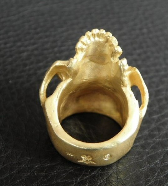 画像14: 10k Gold Large Skull Without Jaw Ring (Mat Color  Finish) (14)