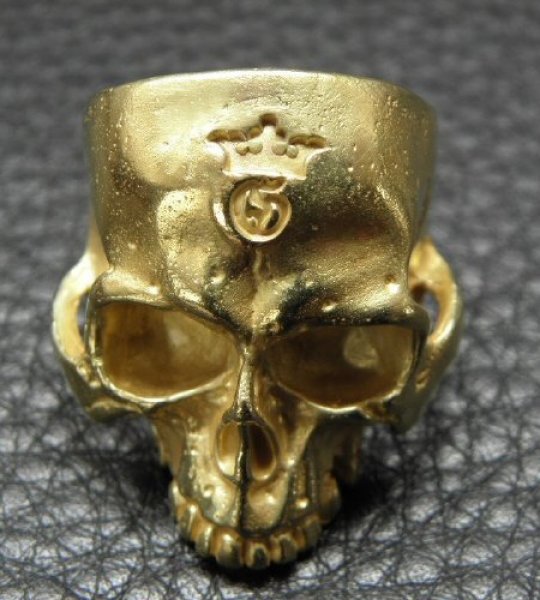 画像13: 10k Gold Large Skull Without Jaw Ring (Mat Color  Finish) (13)