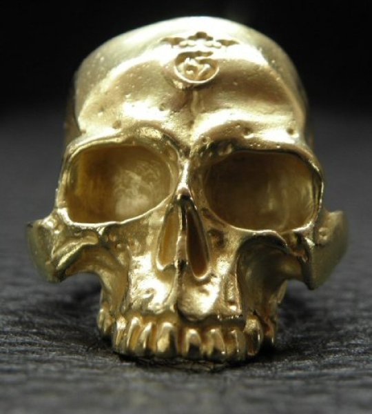 画像12: 10k Gold Large Skull Without Jaw Ring (Mat Color  Finish) (12)