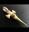 画像14: 10k Gold Half Single Skull Dagger Round Bottom Pendant(Mud Finish) (14)