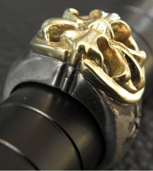 画像14: 10k Gold Cross Oval On Silver Ring (14)