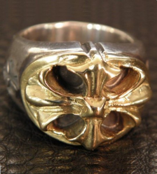 Gaborartory 10k Gold Cross Oval On Silver Ring