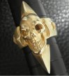 画像3: 10k Gold Skull with Spike Ring (3)