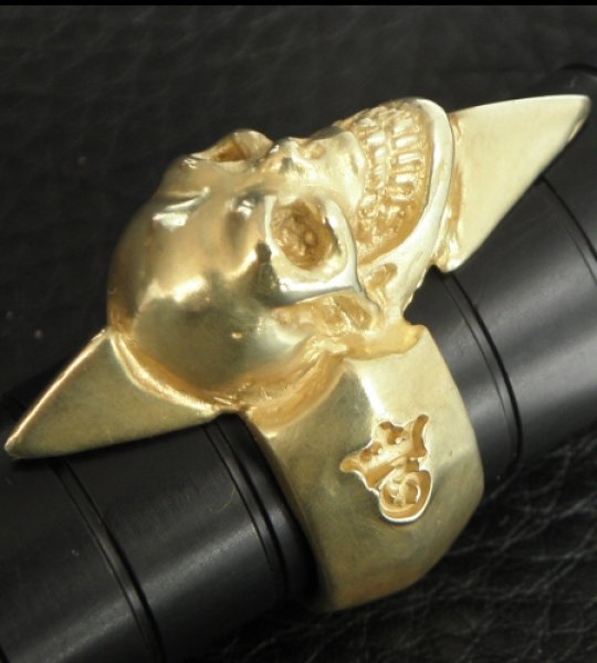 画像5: 10k Gold Skull with Spike Ring (5)