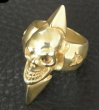画像6: 10k Gold Skull with Spike Ring (6)